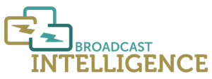 Logo with two overlapping rectangles featuring zigzag lines, alongside the text "Broadcast Intel" in bold font.